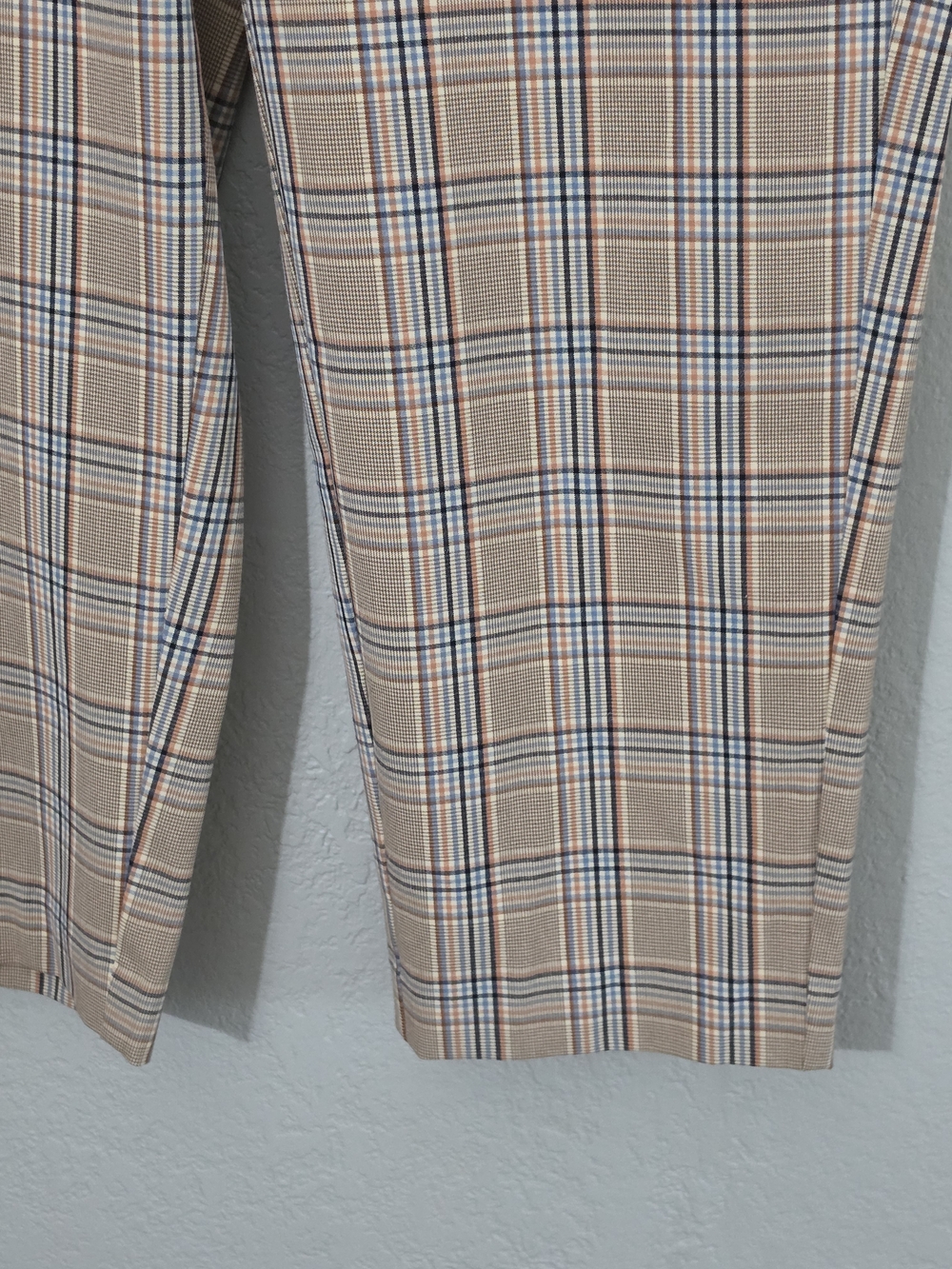 a new day Plaid Dress Pants Tan/Multicolor Womens 4 Stretch Ankle - Picture 3 of 7